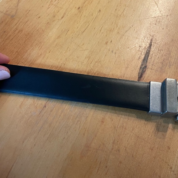 Men's Black (inside brown)Leather Belt silver belt buckle
length 38” - Picture 6 of 10